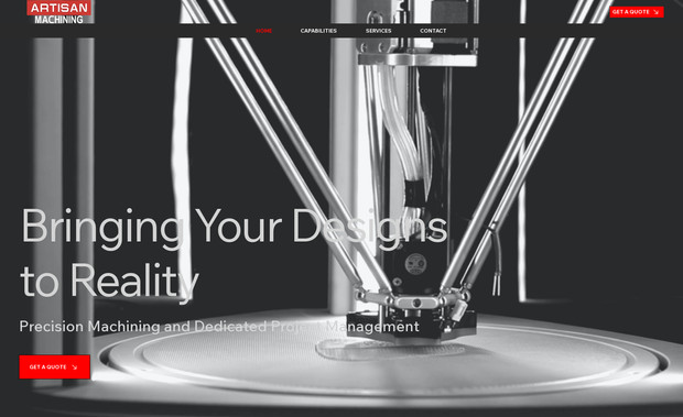 Artisan Machining: Website Design; Website Training; SEO Optimization