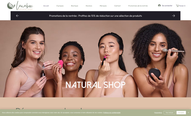 Lawabox: Conception d’un site Wix Studio, Mise en page structurée et responsive design, configuration e-commerce, intégration d’apps de fonctionnalités, balisage Seo Google, suivi qualité et formation.