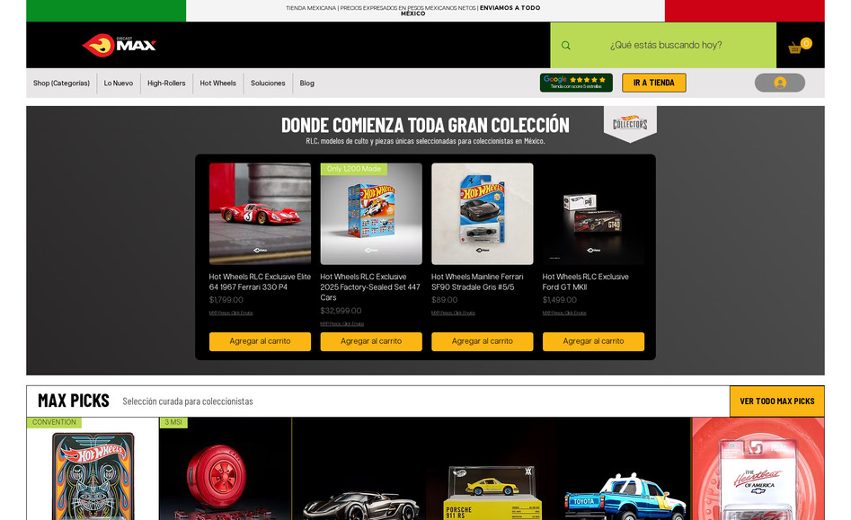 Diecast Max: Online toy and collectible store for the Mexican market. This website soon escalated to the 1st Google positions thanks to the Advanced SEO integration we performed along with the store design.