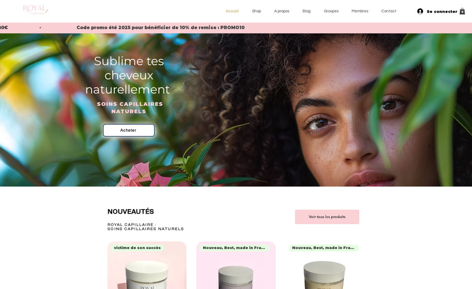 Royal Capillaire: Refonte d’un site Wix obsolete.