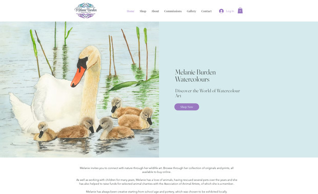 Melanie Burden: Melanie wanted a site to showcase and sell her beautiful watercolours.  We worked collaboratively so that she could fully manage the site herself.