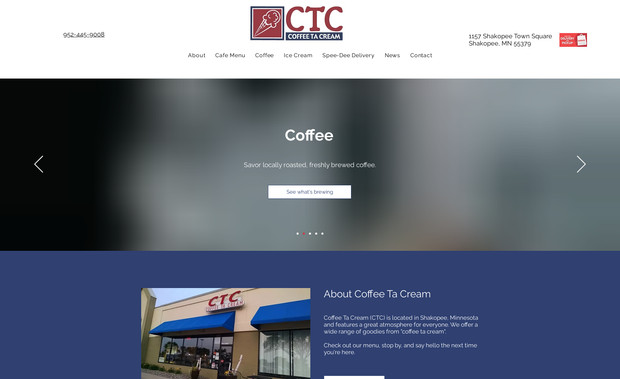 Coffee Ta Cream: A family-friendly cafe, featuring the best local ice cream, coffee, and homemade banana bread (among other goodies). I worked with the owner to update their design and create a branding and marketing strategy.