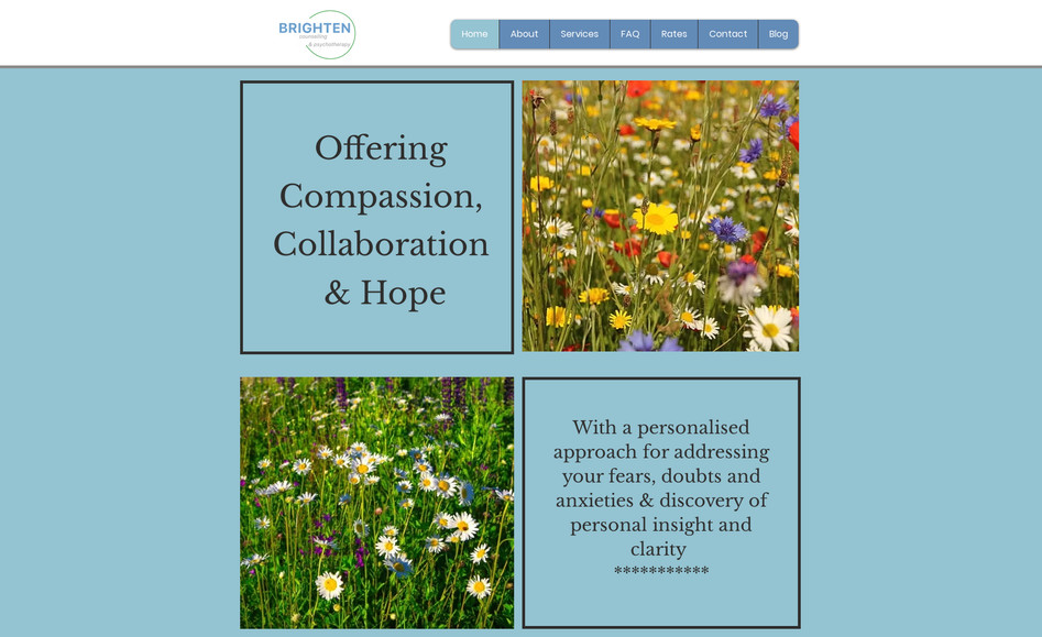 Brighten Counselling: I provided an SEO coaching session for Brighten Counselling, focusing on optimising their Wix website for search engines. The session covered key SEO principles, on-page improvements, and best practices to help them enhance their online visibility and attract more clients.