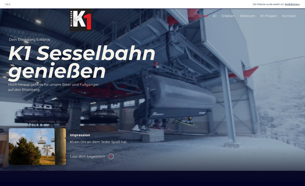 K1 Willingen: Mitten im schönen Upland liegt der Willinger Hausberg, der Ettelsberg. Hinauf gelangst Du bequem mit der barrierefreien Ettelsberg-Kabinenseilbahn oder dem K1-Sessellift.