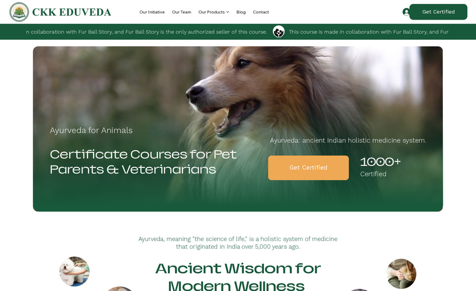 CKKEDUVEDA: Online Course and Certification Website for Pet Parents
