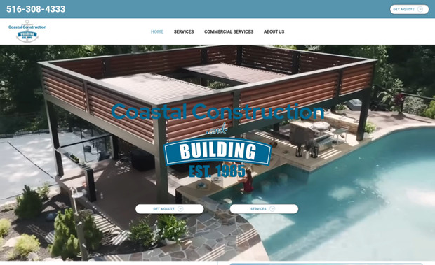 Coastal Construction: Custom Website for Backyard Pergolas and Awnings.