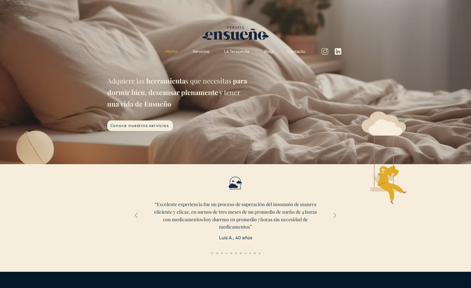 Terapia EnSueño: Die Website enthält einen Blog, in dem Tipps, Artikel und Ressourcen zum Thema Schlafmanagement und Entspannungstechniken geteilt werden. Zudem ist die Seite vollständig responsive, was eine reibungslose und benutzerfreundliche Erfahrung auf allen Geräten – vom Handy bis zum Desktop – gewährleistet. Mit einem personalisierten Ansatz und einer intuitiven Benutzeroberfläche haben wir eine Website geschaffen, die die Vision des Kunden widerspiegelt und gleichzeitig die Funktionen von Wix für optimale Leistung nutz.