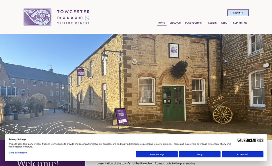 Towcester Museum: Wix Studio design + New Branding for the charity Towcester Museum. Package included a Blog, Wix Donations and Video Production