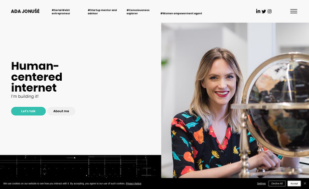 Ada Jonušė: Personal branding. Web3 entrepreneur and pioneer - Ada Jonušė.