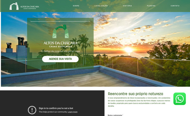 Altos da Chácara - Empreendimento alto padrão: Página desenvolvida para apresentação do empreendimento Altos da Chácara, da Clave Incorporadora.