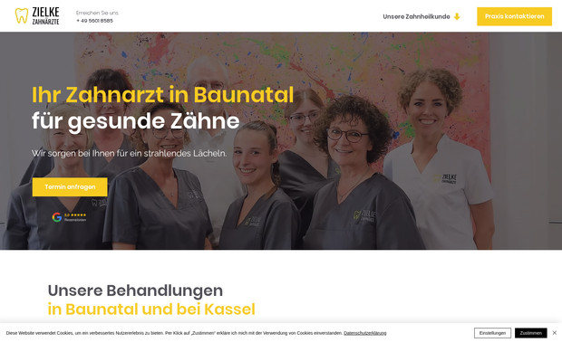 Zielke Zahnärzte: Modernes Webdesign & lokale Suchmaschinenoptimierung für Zahnarztpraxis in Hessen