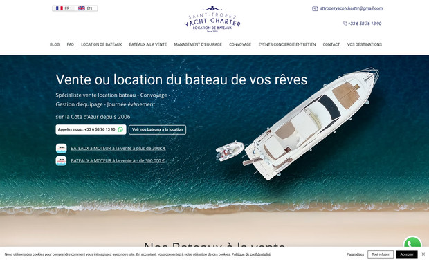 STYS: Site de location et de vente de bateau sur le Golfe de Saint-tropez
Travaux réalisés : Création + SEO + marketing