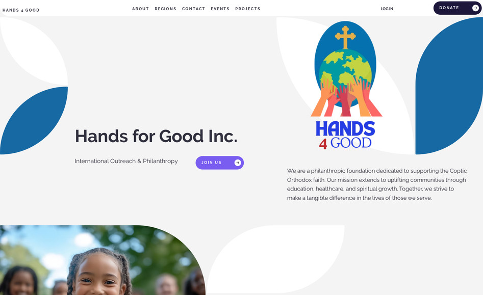 Hands 4 Good: Charity website. Full Service Development for an International Firm