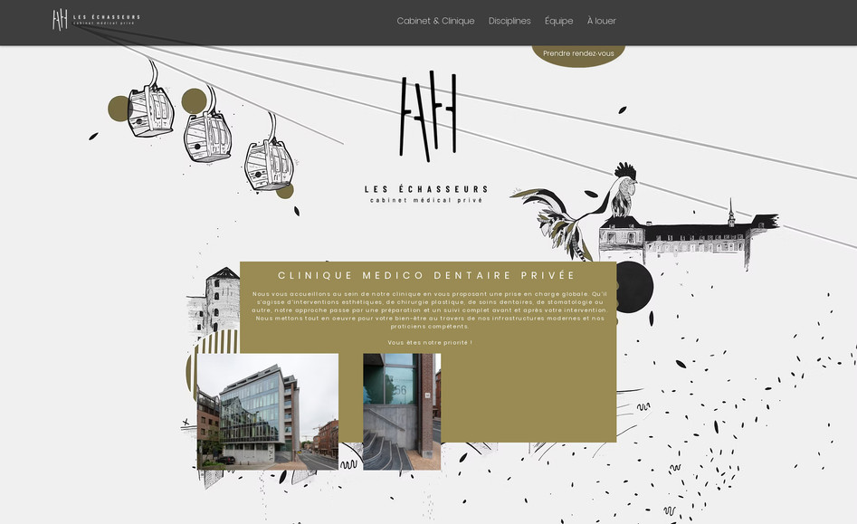 Clinique Lejuste: Un chirurgien esthétique et son épouse décoratrice commandent un site très original reprenant pas mal d'éléments de décoration de l'intérieur de la clinique