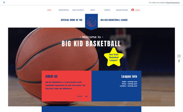 Big Kid Basketball: Big Kid Basketball was looking for a simple website to help them promote and interact with members in their community.