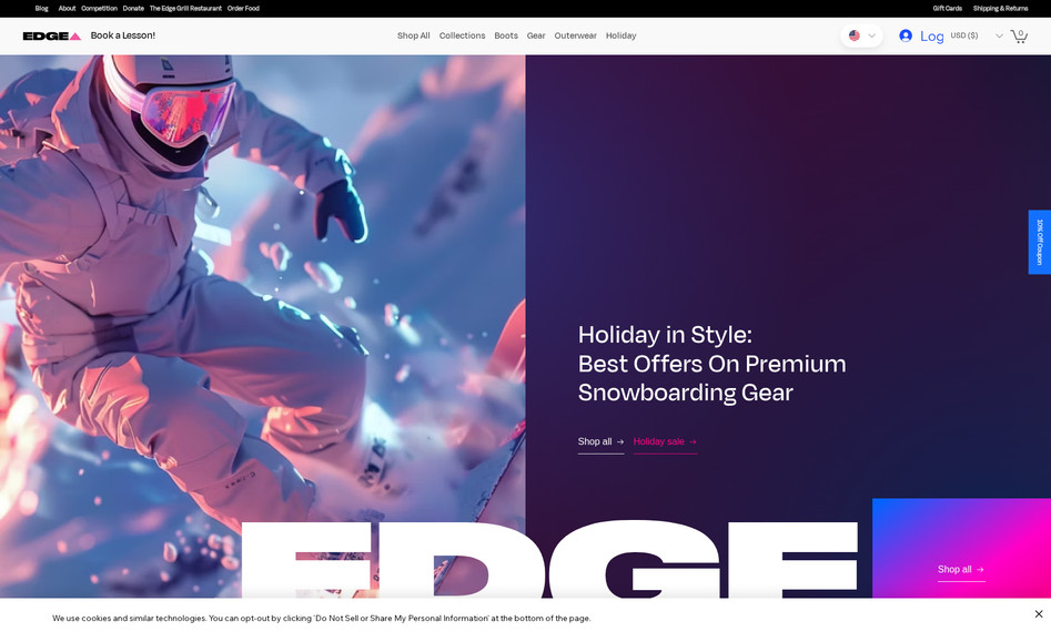 Edge Gear Holiday: emo eCommerce Website