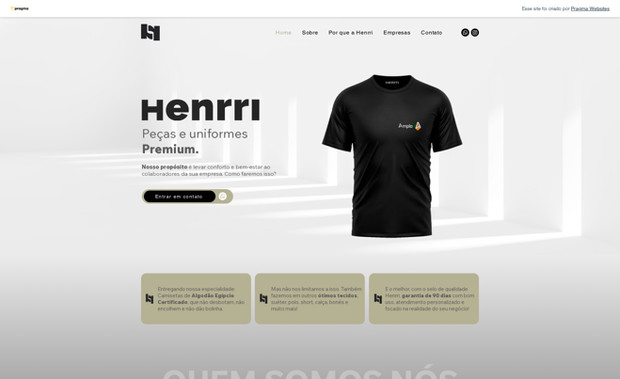 Henrri Clothing: O projeto da landing page da Henrri Clothing foi desenvolvido com o objetivo de transmitir modernidade, autenticidade e sofisticação, características que fazem parte do DNA da marca. A página foi planejada para oferecer uma experiência digital envolvente.