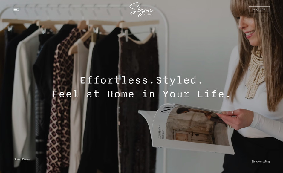 Sézon Styling: A bespoke website for a personal stylist.