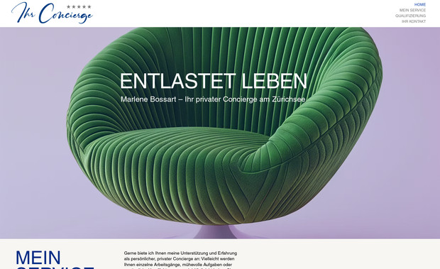 Ihr Concierge: Konzeption, Design und Realisation, inkl. Unterstützung bei Texten, Imagebilder, SEO, Domainverbindung, Liveschaltung