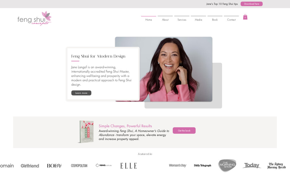 Feng Shui Concepts: Custom web design for Feng Shui master in Sydney, Australia.