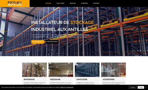 PRO RACK ANTILLES: Création site entreprise BtoB Guadeloupe