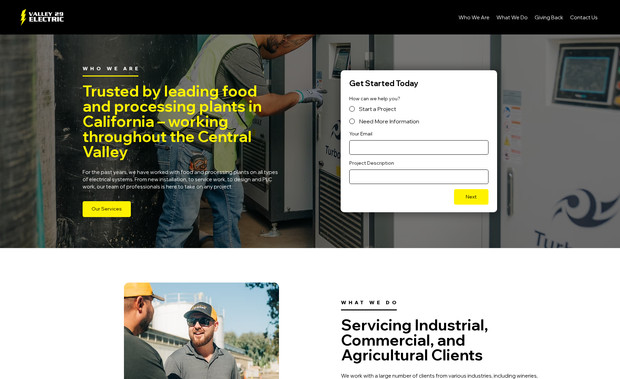 Valley 29 Electric: Built a custom website for our client, Valley 29 Electric.