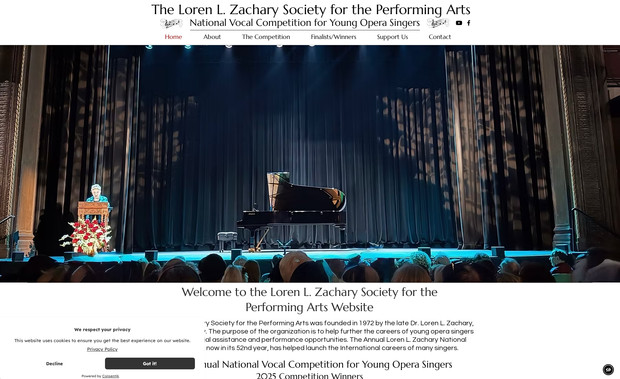 Loren Zachary Opera: Created a custom designed website to capture this organizations history and continued work with their internationally acclaimed opera contest.