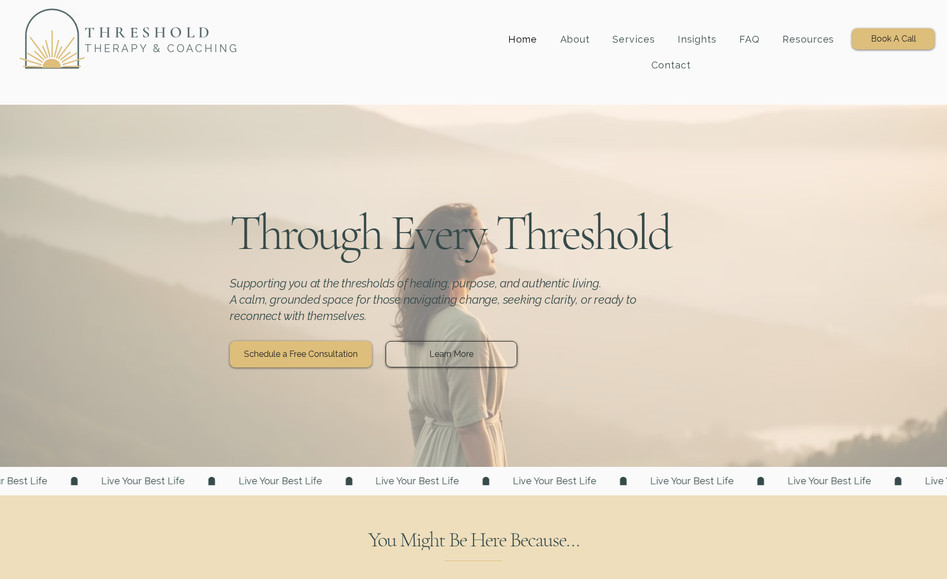 Threshold Therapy and Coaching: Designed a website for client's home based therapy business in UT