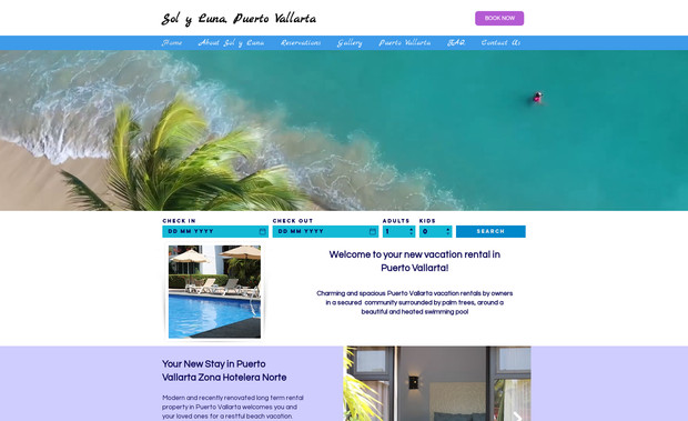 Sol y Luna : Website design, room reservations and payments function, onsite pictures.