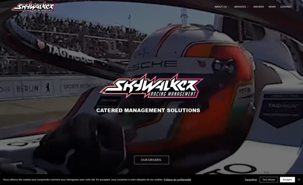 Skywalker: Création d'un site Wix Studio pour cette agence internationale de management de pilotes de course automobile