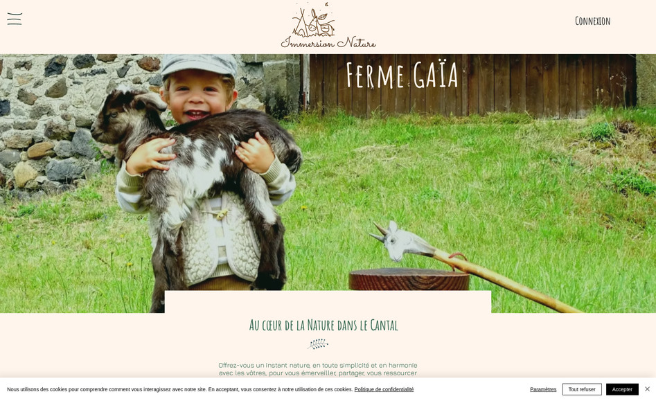 Immersion Nature: Site vitrine pour des balades avec des ânes