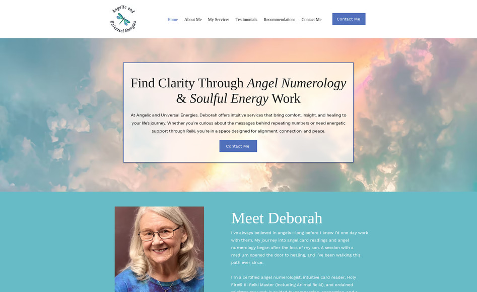 Angelic & Universal Energies: For this website, we did a website redesign providing a more streamlined homepage, navigation menu, and details services page. 