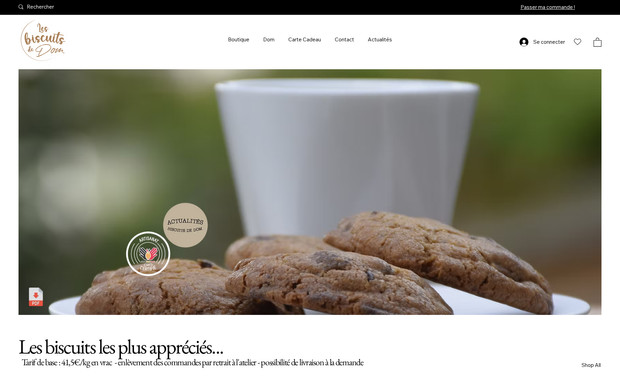 Les Biscuits de Dom: Une artisane qui ouvre sa biscuiterie... Vente de vrac et de sachets - boutique en ligne... Nous réalisons 100% du travail y compris les photos, la création de l'identité visuelle...