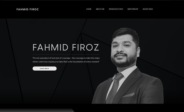 Fahmid Firoz: As a web design and development agency, we collaborated with Fahmid Firoz to create a sleek and professional online platform that showcases their expertise and personal brand. The project focused on delivering a modern, user-friendly website that highlights their services, achievements, and creative vision.

Our Contributions:
- Custom Design & Development: Designed a bespoke website tailored to Fahmid Firoz's personal brand, ensuring a unique and engaging online presence.
- Portfolio Showcase: Built a visually appealing portfolio section to display their work, achievements, and projects in a compelling way.
- Responsive Design: Ensured the website is fully responsive, offering an excellent user experience across all devices, including desktops, tablets, and mobile phones.
- SEO Optimisation: Integrated SEO best practices to improve visibility and attract organic traffic, ensuring the website reaches its target audience effectively.
- Interactive Features: Added user-friendly elements such as contact forms and call-to-action buttons to enhance engagement and encourage inquiries.
- Blog Integration: Developed a clean and structured blog section to allow Fahmid Firoz to share insights, updates, and expertise with their audience.
- Social Media Integration: Linked the website with social platforms to strengthen their online presence and drive traffic.

Outcome:
The website now serves as a professional and dynamic representation of Fahmid Firoz, helping them showcase their work, connect with their audience, and grow their personal brand. Our design and development efforts have created a platform that reflects their vision and expertise.