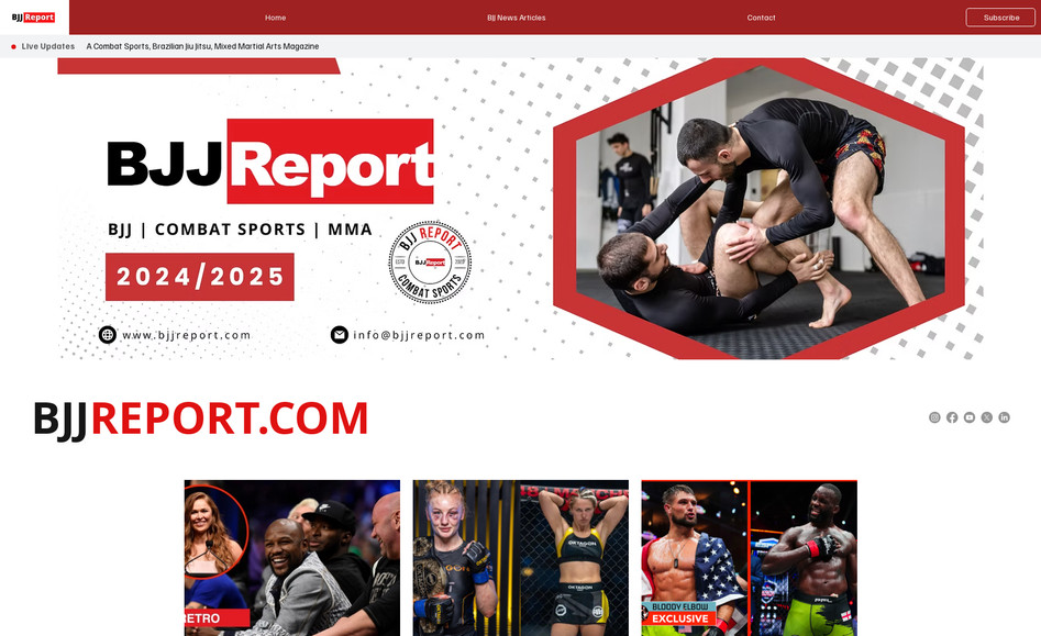 BJJ Report: Combat Sports Magazine on Wix Studio