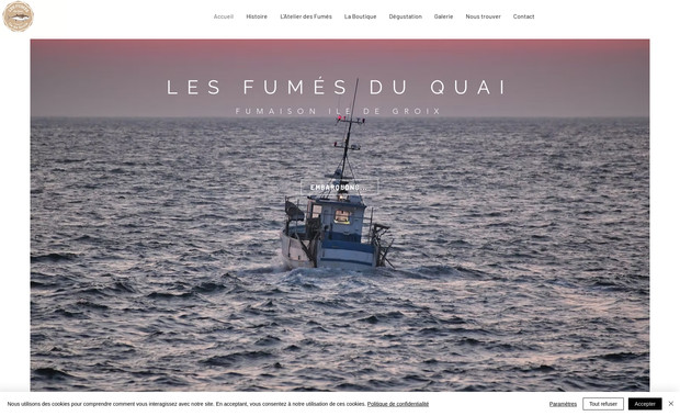 Fumaison Ile de Groix: Les Fumés du Quai, la fumaison de poisson de l'ile de Groix. 

Conception du site et e-boutique