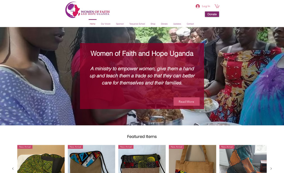 Women of Faith and Hope Uganda: Website Refresh, Website Maintenance, Do-It-Yourself Help, and email marketing projects