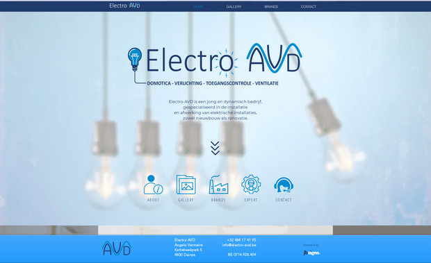 Electro AV: Bij Electro-AVD uit Deinze vind je expertise in elektriciteit, domotica en verlichting. We bieden op maat gemaakte oplossingen voor zowel nieuwbouw als renovatie, en zorgen voor een uitstekende klantcommunicatie. De website die wij ontwikkelden met WIX weerspiegelt deze dynamiek en klantgerichte service. Ontdek de gebruiksvriendelijke en professionele uitstraling van de site en krijg een beter inzicht in de uitgebreide diensten van Electro-AVD.