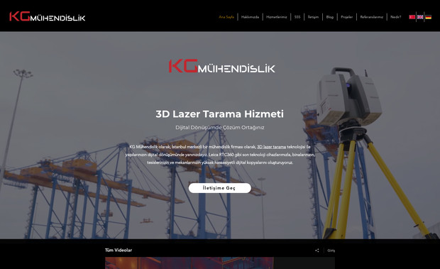 KG Mühendislik | 3D Lazer Tarama: Mühendislik ve sanayi sektörünün öncü isimlerinden KG Mühendislik için hayata geçirdiğimiz web projesini tamamladık! Proje kapsamında; kullanıcı dostu bir arayüz (UI), endüstriyel ağırlığı yansıtan profesyonel bir tasarım ve tüm cihazlarla uyumlu (responsive) bir altyapı oluşturduk.

Markanın teknik gücünü ve sektördeki güvenilirliğini dijital dünyaya en doğru şekilde yansıtmayı hedefledik.