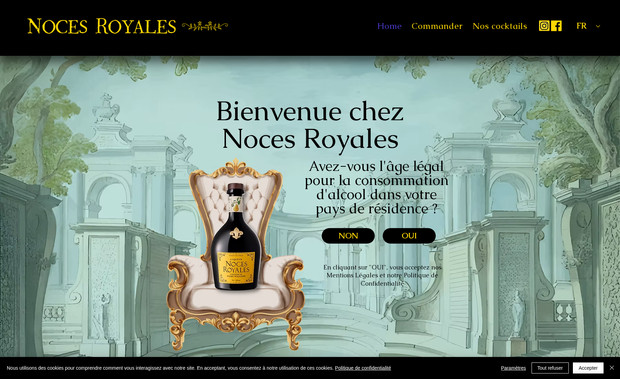 Noces Royales Final: Site web vitrine pour la liqueur Noces Royales - Français & Anglais