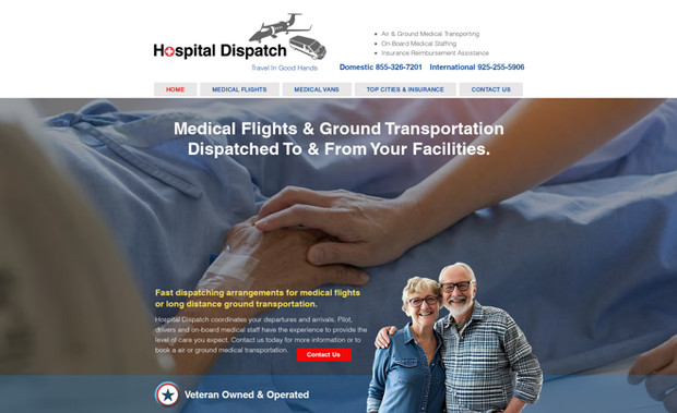 Hospital Dispatch – Medical Transportation Website: **Industry:**
Medical air and ground transportation

**What I did:**
Personally wrote and designed this Wix website, including homepage messaging, service-specific pages, SEO/AEO copywriting, image selection, and structured navigation.

**Strategy:**
The site was built to support high-intent medical transportation searches by clearly defining services, coverage areas, and authority signals required in healthcare-related industries.

**Results:**
Ranks for multiple service-based medical transportation searches and performs well in local and AI-assisted search results.

**Why this matters:**
Demonstrates how Wix sites can compete in regulated, high-trust industries when built correctly.
