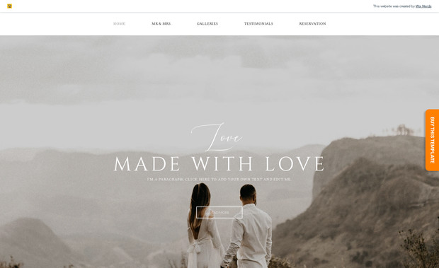 Wedding: ​Pre-built, Multi-purpose, Mobile ready Wix Templates for Business, Freelancers, Agencies and more. We offer the best wix templates, wix themes and wix layouts that are currently available. If you are looking for customizable Wix templates then you are at the right place.

You can choose any theme and customize it to fit your business or brand!  Every website is build mobile-friendly and accessible on any device.