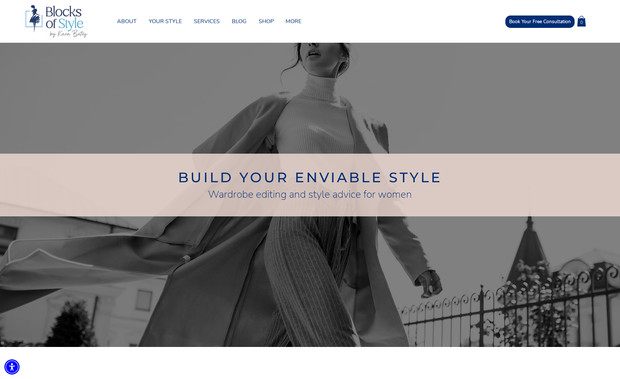 Blocks of Style: We started by redesigning Kara's original website "Closet by Kara" then ended up creating a whole new logo and brand, "Blocks of Style". We then completely redesigned and rebuilt the site from top to bottom.  We built the Wix booking system into the site and also created a branded newsletter with custom graphics and design, as well as multiple different branded emails with graphics and design to be used for the different services that Kara offers. We put some extra time into designing the blog as it is a main feature of Kara's work. We also did SEO research, an audit , and strategy and planning to determine the best course of action for Kara to raise her search rankings in Austin Texas where the competition is intense! She was able to raise to the top very quickly after implementing different strategies. We are currently in the process of helping her write an email course and creating the subscription, website pages, and automated delivery system for the whole thing. 