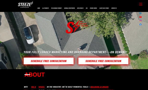 Steeze Marketing: Our Team created our amazing site using Wix. This site was built from scratch based on the vision of the team