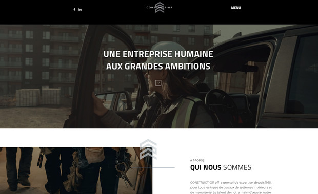 CONSTRUCT-OR: Pour Construct-Or, j’ai conçu un site web à l’image de leur expertise et de leur engagement envers la qualité dans l’industrie de la construction. Avec plus de 25 ans d’expérience, l’entreprise souhaitait une plateforme qui reflète son professionnalisme, son savoir-faire et la force de son équipe.

Le design du site mise sur une esthétique robuste et structurée, mettant en avant les services spécialisés en systèmes intérieurs et menuiserie. Grâce à une navigation intuitive et un contenu clair, les visiteurs peuvent facilement découvrir l’histoire de l’entreprise, ses réalisations et la diversité de ses projets, qu’ils soient de petite ou de grande envergure.