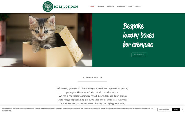 DD&I LONDON: •	Logo Design
•	6 Page mobile friendly Wix website design 
•	On-site SEO setup checklist ( including URL, title tags and meta descriptions).
•	Stock mages
•	Connecting the website to Google
