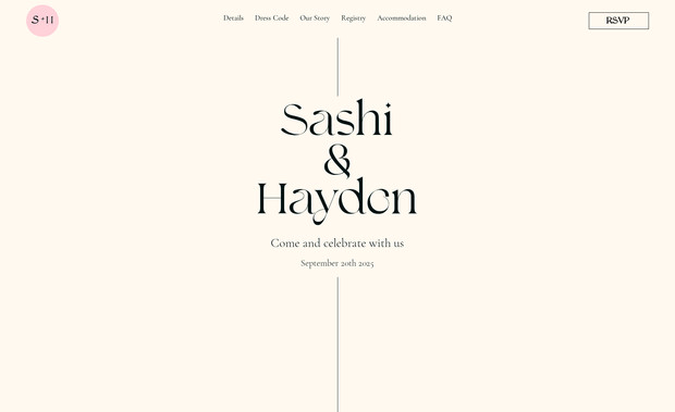 Sashi & Hayden Wedding Invite: My own wedding website for this year September 2025