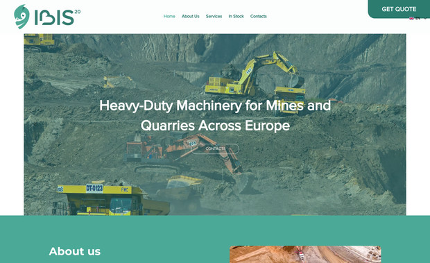 IBIS 20: Custom-designed website for IBIS 20 Ltd., a leading supplier of high-performance crushing and screening machinery for construction, mining, and quarrying. Built entirely from scratch, this project reflects the client's vision and branding, with a sleek, industrial design tailored to their target audience.

The site features a robust CMS system, enabling the client to easily manage and update 'On Stock' and 'Recently Arrived' machinery through an intuitive interface. With Wix’s mobile app integration, the client can effortlessly manage the website directly from their phone, ensuring real-time updates and streamlined operations.

Every element, from the layout to the typography and color scheme, was carefully selected based on colors and preferences provided by the client. Fully optimized for both desktop and mobile, this website ensures a seamless user experience while aligning perfectly with the client's goals.

As the designer, I crafted every detail—from the intuitive structure to the responsive layout—to deliver a professional and impactful online presence for IBIS 20 Ltd.