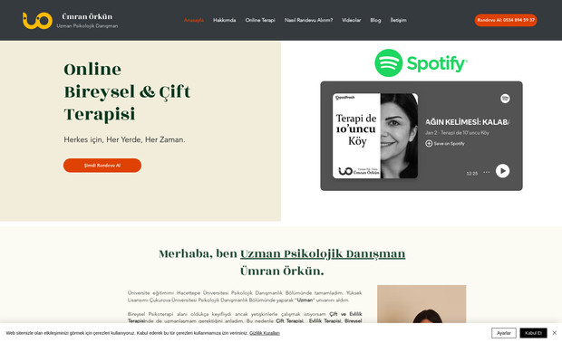 Ümran Örkün: A new website for Psychologist design was created with Wix.