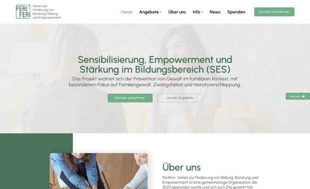 Verein PeriFeri: Neue Website zur Präsentation von Projekten im sozialen und pädagogischen Bereich.